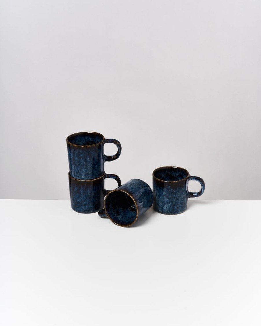 Geschirr Sets Motel a Miio | Cordoama 4Er Set Tasse Gros Dunkelblau