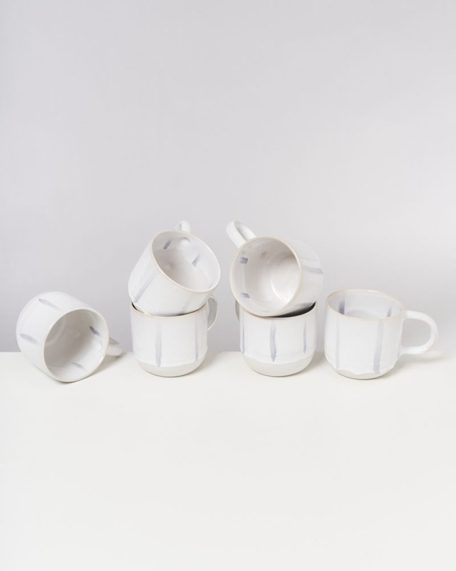 Geschirr Motel a Miio | Coimbra 6Er Set Teetasse Weis Blau