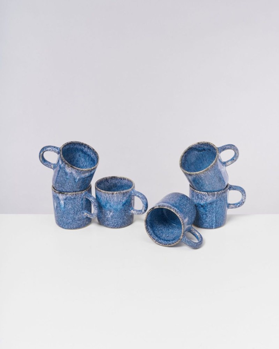 Tassen & Becher Motel a Miio 6 Teilige Sets | Cordoama 6Er Set Tasse Gros Blau Gesprenkelt