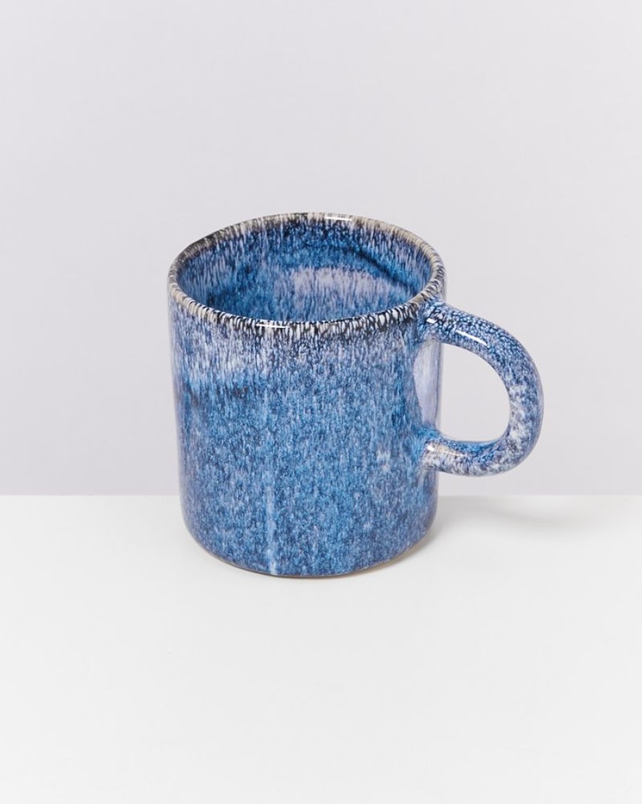 Geschirr Motel a Miio | Cordoama 4Er Set Tasse Gros Blau Gesprenkelt