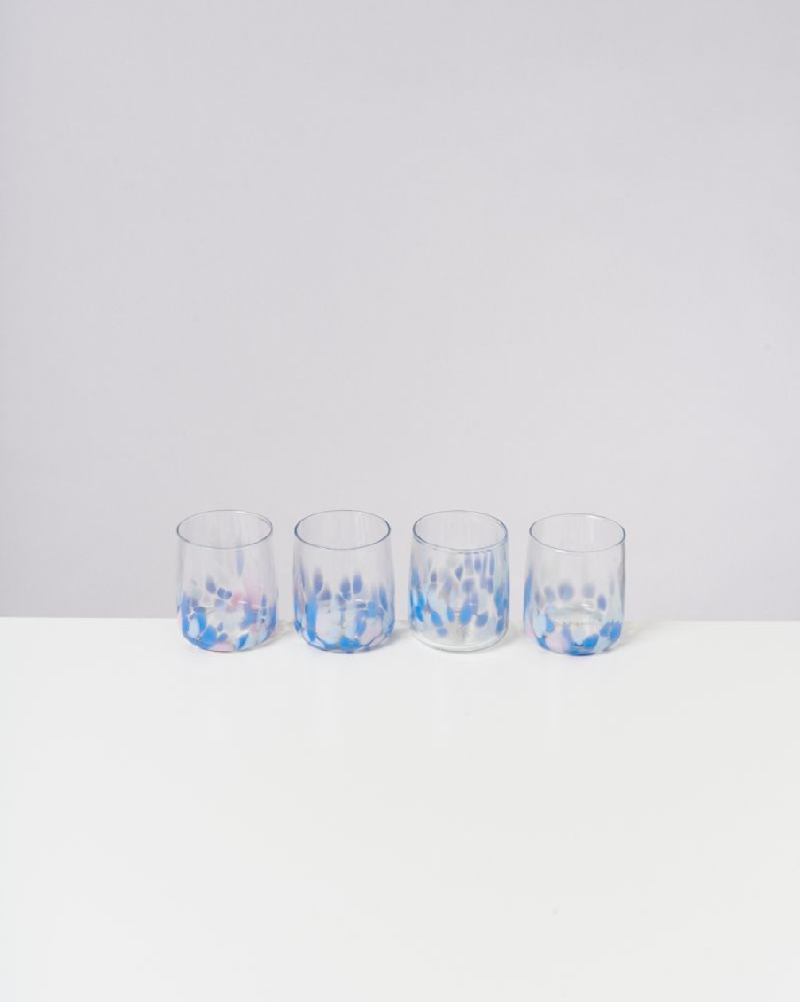 Geschirr Motel a Miio | Alegria 4Er Set Glas Klein Big Drops Blau