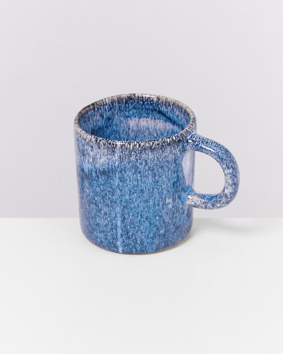 Geschirr Sets Motel a Miio | Cordoama 4Er Set Tasse Gros Blau Gesprenkelt