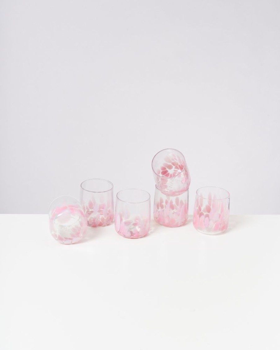 Geschirr Motel a Miio | Alegria 6Er Set Glas Klein Big Drops Rosa