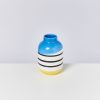 Accessoires Motel a Miio | Nuno Vase M Schwarz-Weis Gestreift Mit Blau