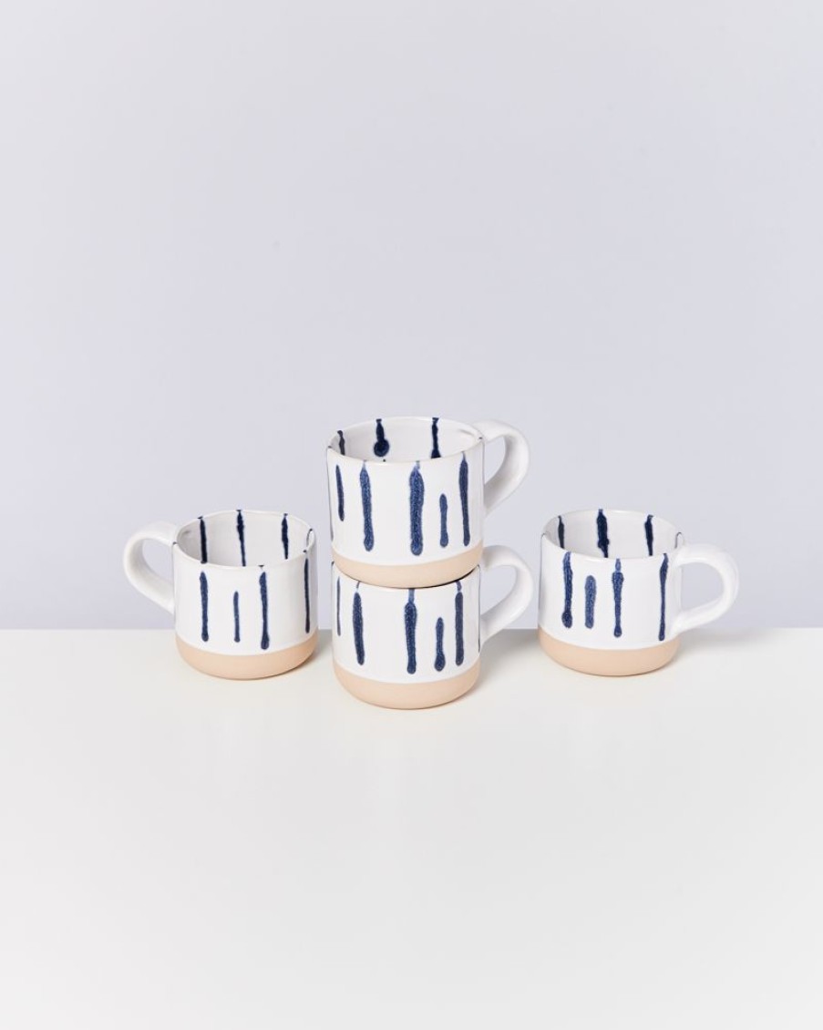 Geschirr Motel a Miio | Nodoa 4Er Set Tasse Weis Blau