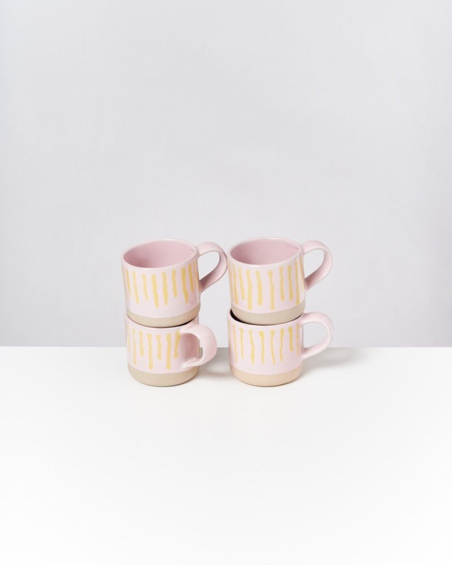 Tassen & Becher Motel a Miio | Nodoa Tasse Rosa Gelb Gestreift