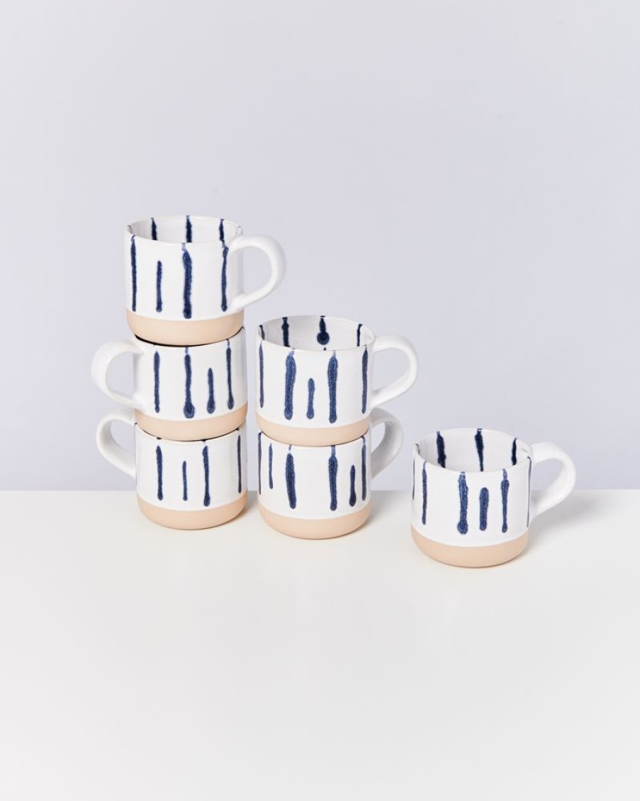 Geschirr Motel a Miio | Nodoa 6Er Set Tasse Weis Blau