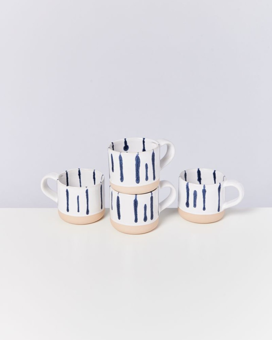 Geschirr Sets Motel a Miio | Nodoa 4Er Set Tasse Weis Blau