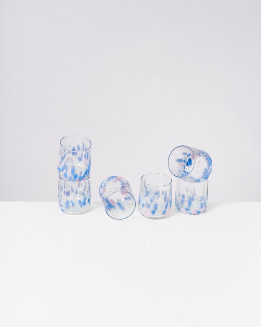 Geschirr Motel a Miio | Alegria 6Er Set Glas Klein Big Drops Blau