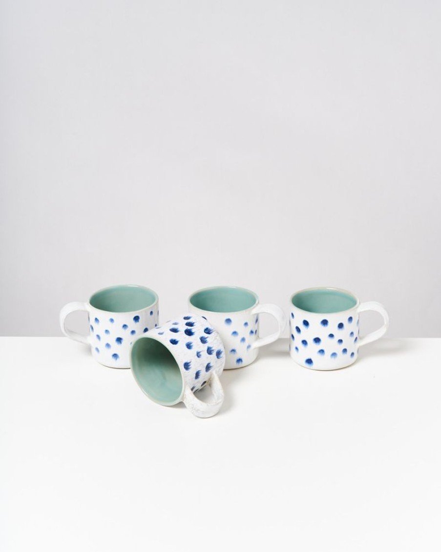 Geschirr Sets Motel a Miio | Nodoa 4Er Set Tasse Mint Mit Punkten